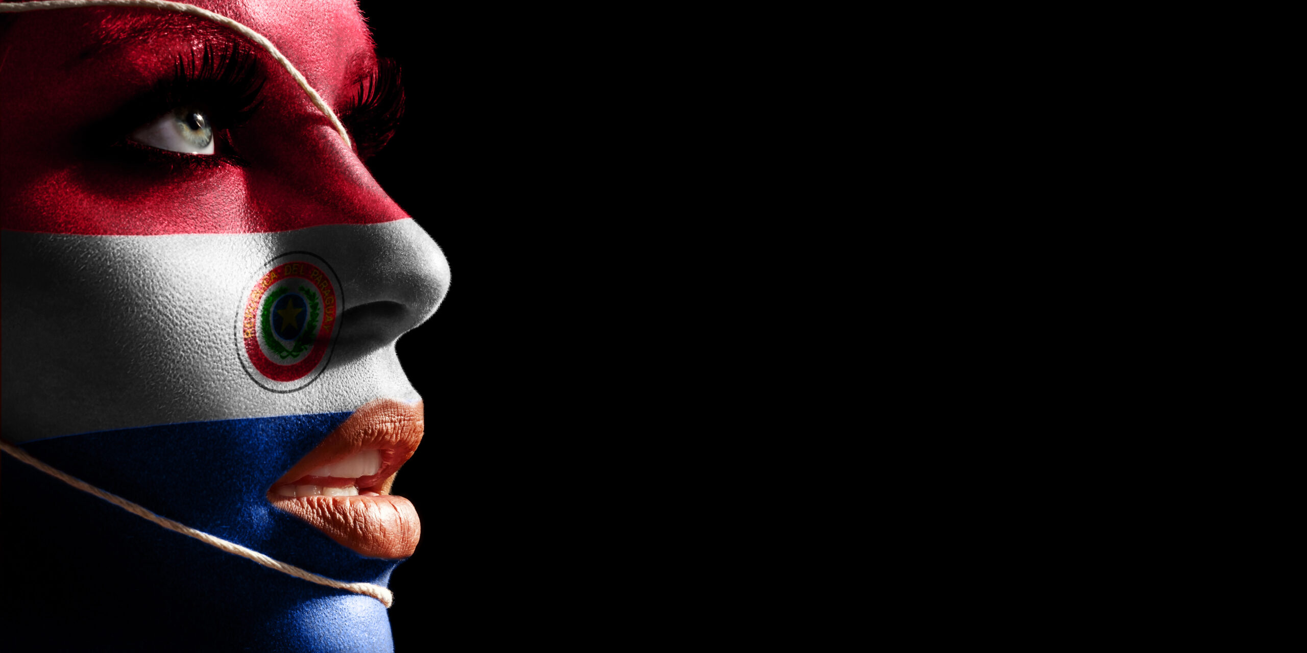 Paraguay,Flag,Painted,On,A,Face,Of,A,Young,Woman, Paraguay,Flag,Painted,On,A,Face,Of,A,Young,Woman,